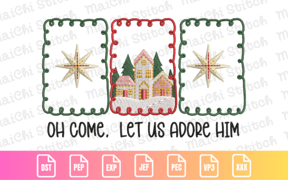 A Cozy Christmas Village Framed by Bethlehem Stars