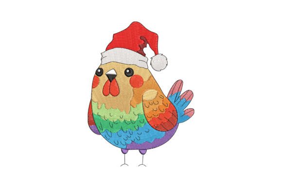 A Designer's Look at Colorful Chicken Christmas for Apparel