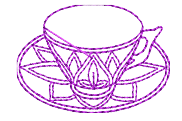 A Stylish Teacup Embroidery Design for Your Small Shop