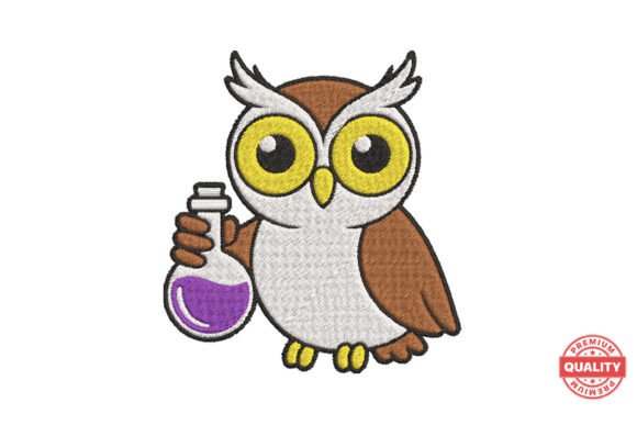 Crafting Halloween Magic: The Owl & Potion Embroidery Design