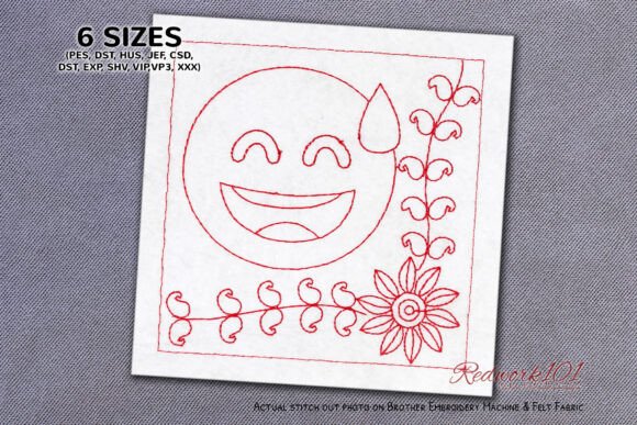 Embroidery Review: The Pretty Smiling Face with Sweat Redwork