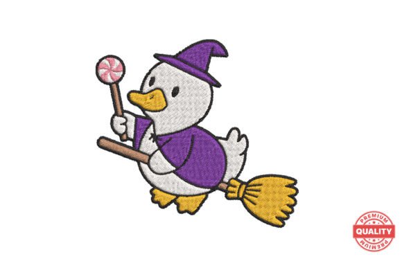 Seasonal Embroidery Review: The Wizard Duck on Broom