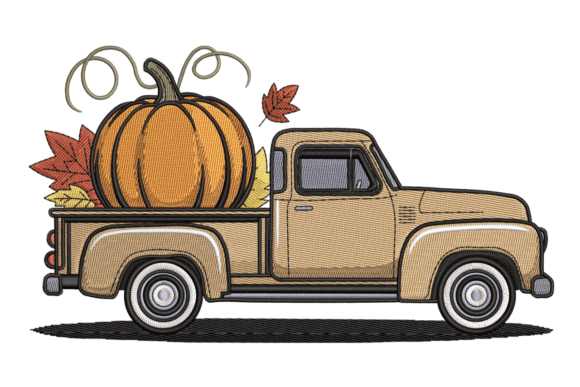 Vintage Pumpkin Truck Autumn Embroidery Design Review